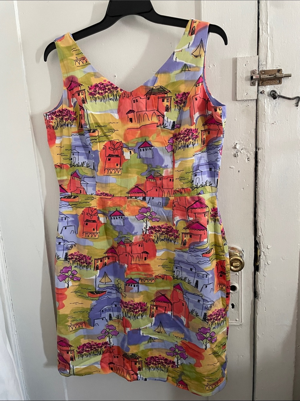 Coldwater Creek Vibrant Multi-Color Printed Midi Dress